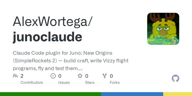 GitHub - AlexWortega/junoclaude: Claude Code plugin for Juno: New Origins