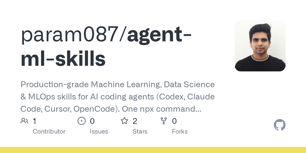Agent-ML-skills – Teach Codex/Claude/Cursor to stop making ML mistakes