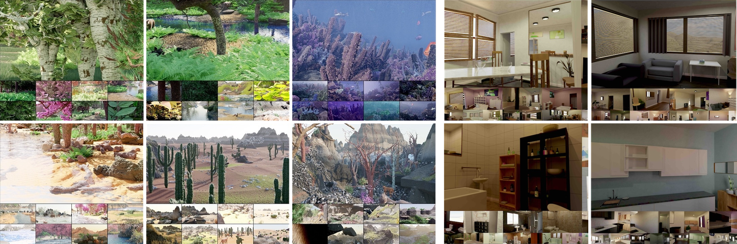 Procedural 3D scene generation teaser