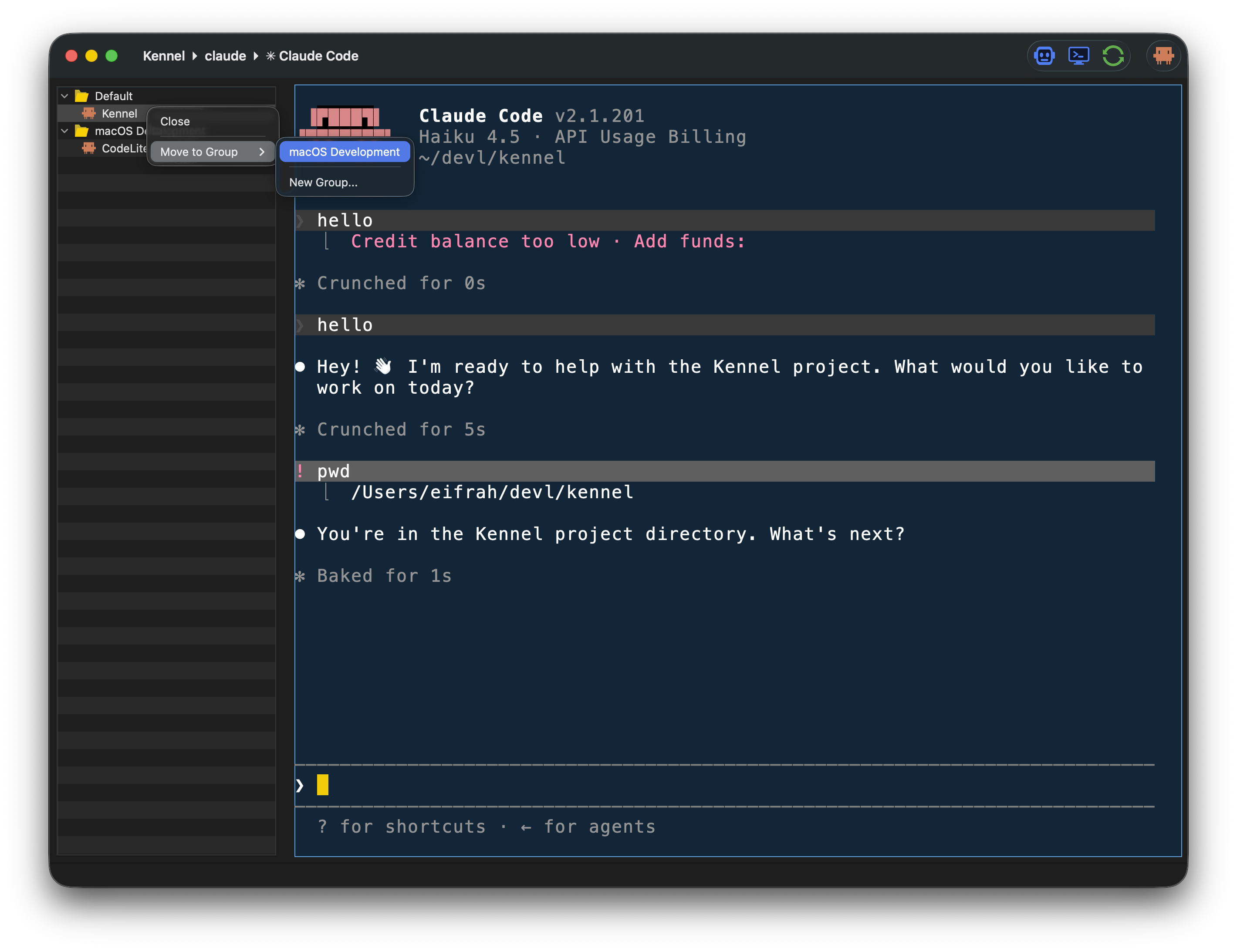 Kennel main window screenshot