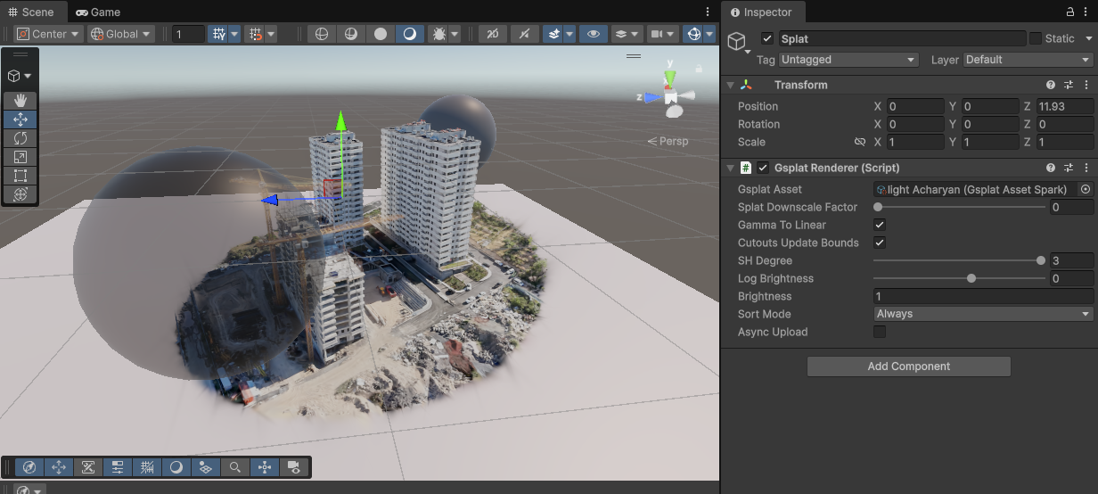 Пример рендеринга гауссианов в Unity