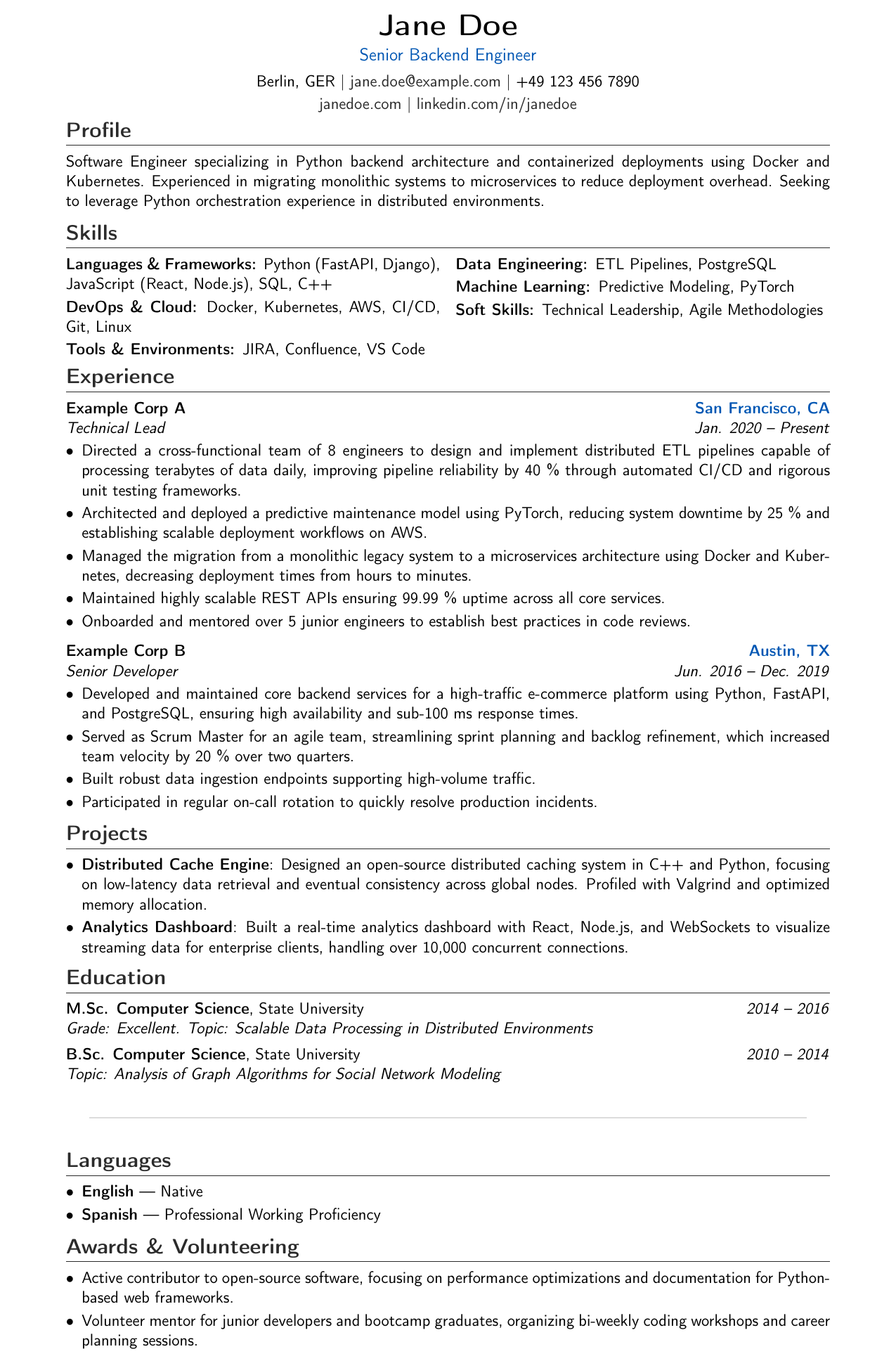 Sample CV generated by EigenCV