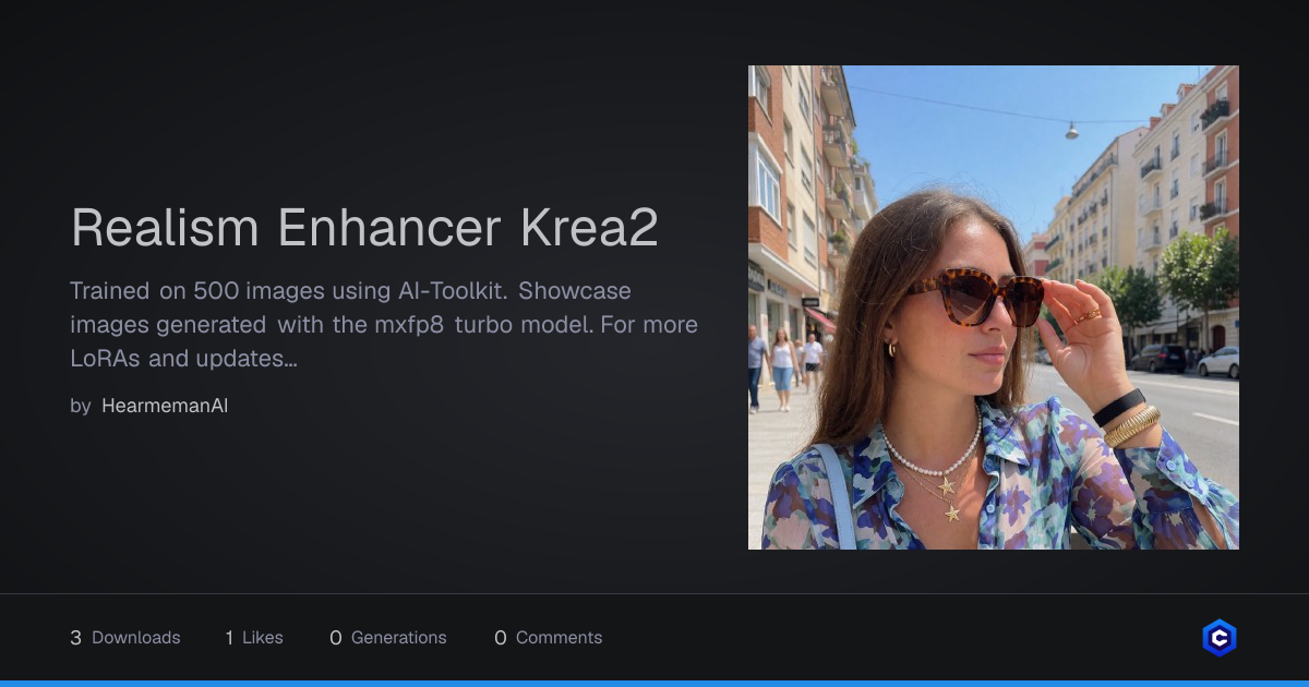 Realism Enhancer Krea2 - v1.0 | Krea 2 LoRA | Civitai