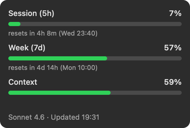 Headroom: Track Claude Code limits directly in the macOS menu bar