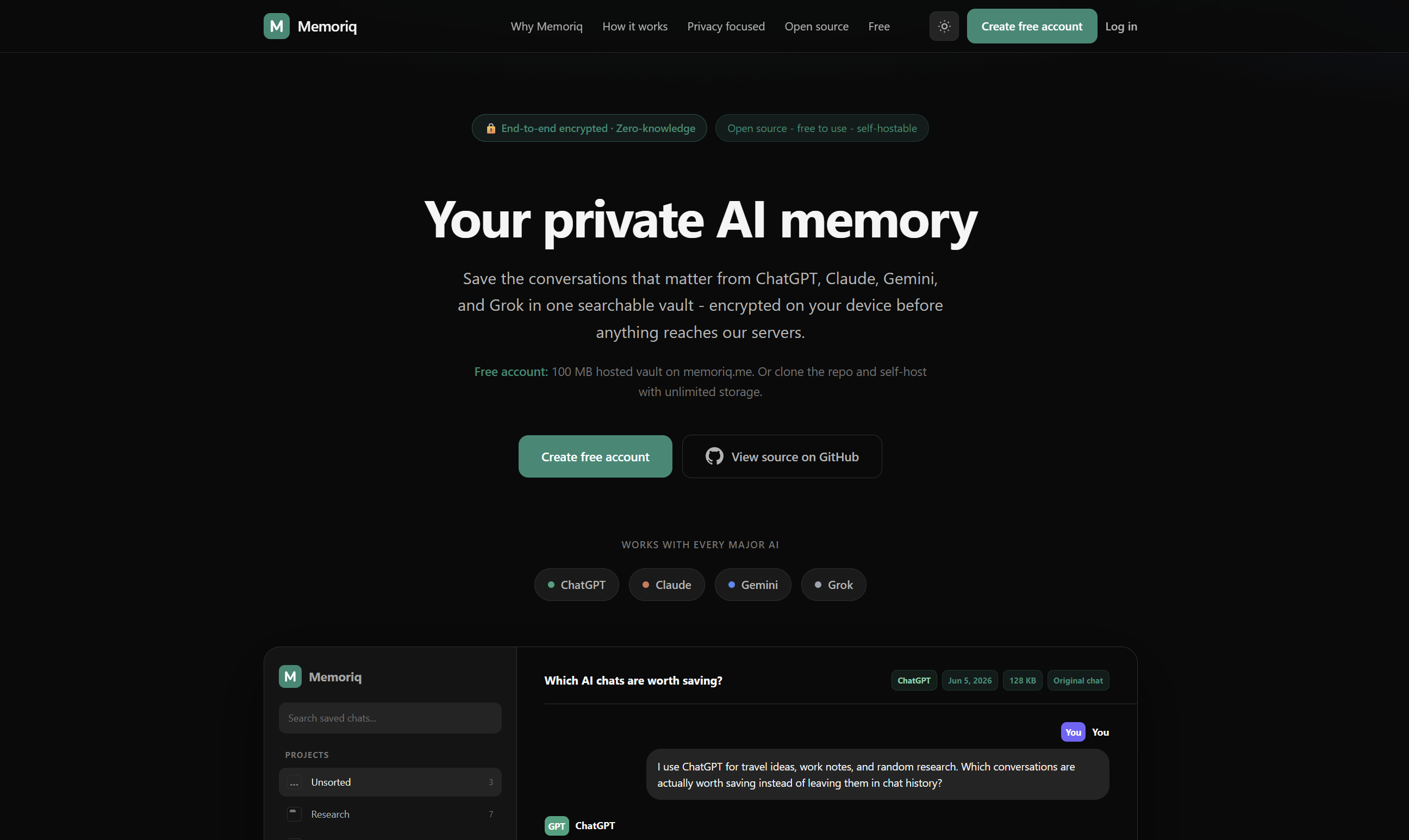 Landing page screenshot