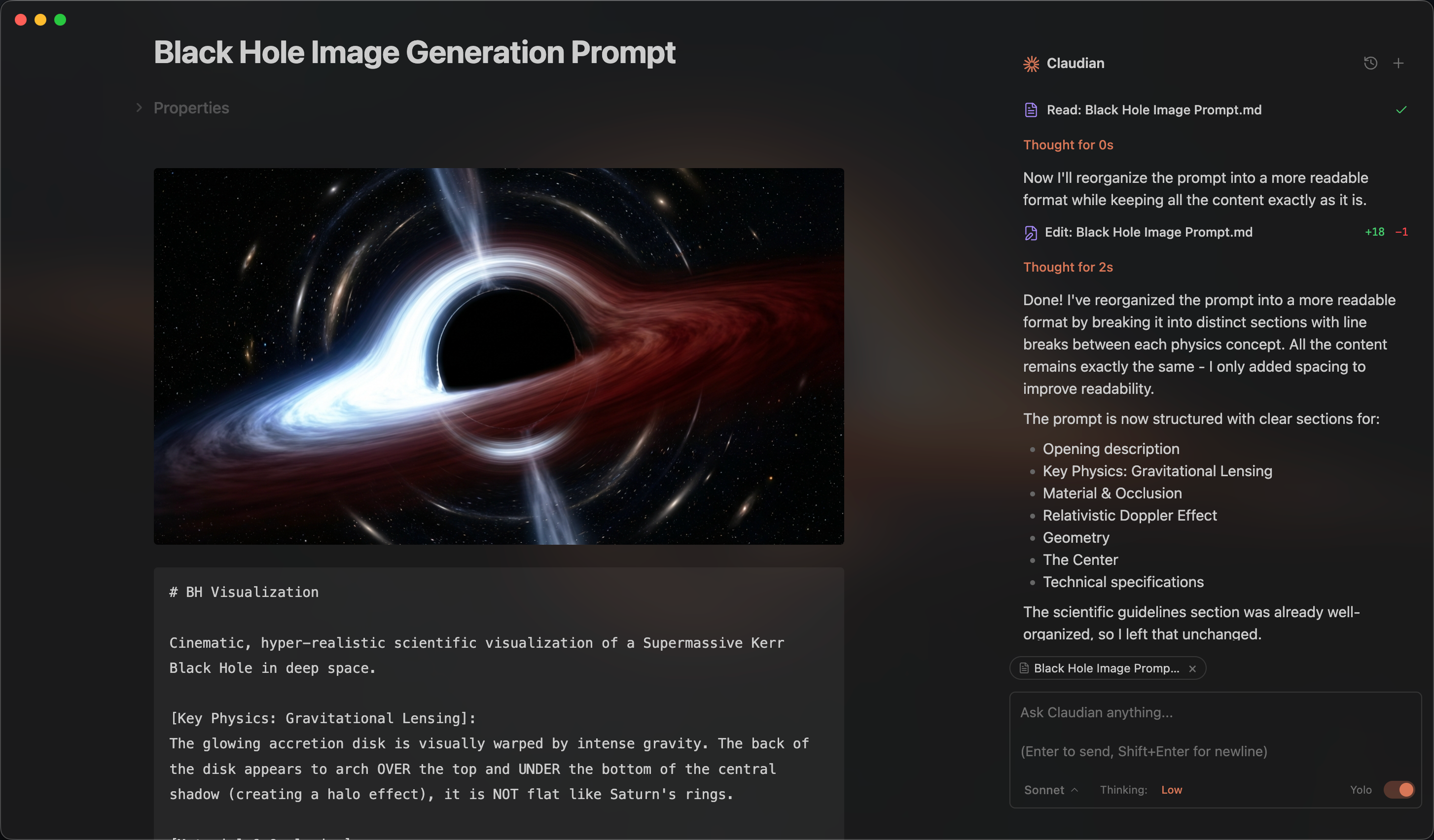 Screenshot of Claudian plugin interface in Obsidian