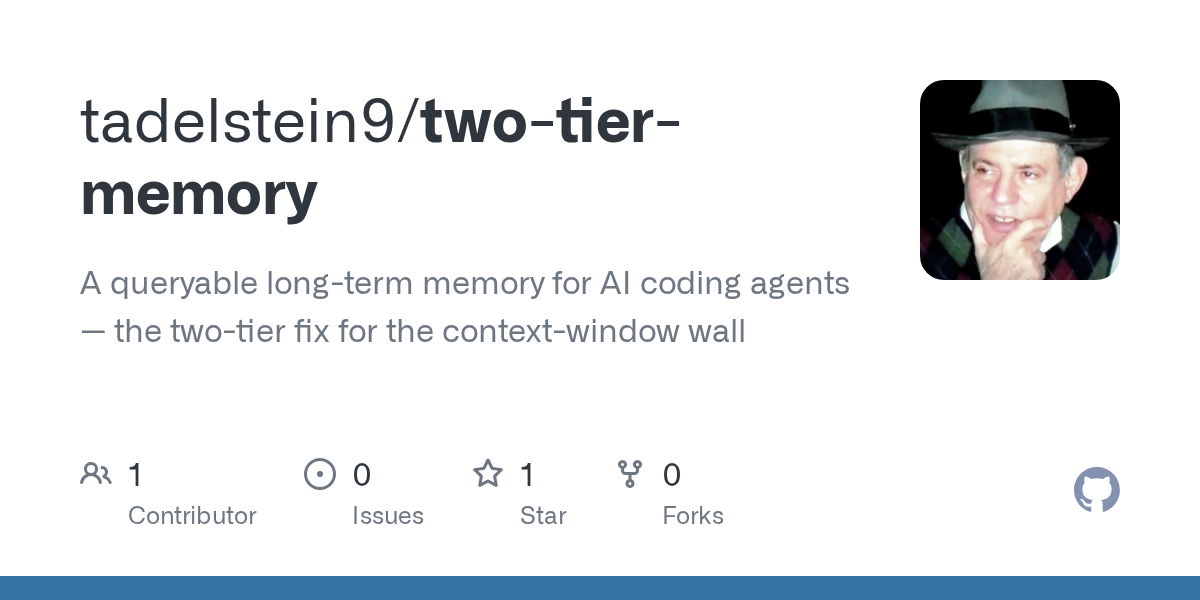 Show HN: Two-tier-memory – queryable long-term memory for AI coding agents