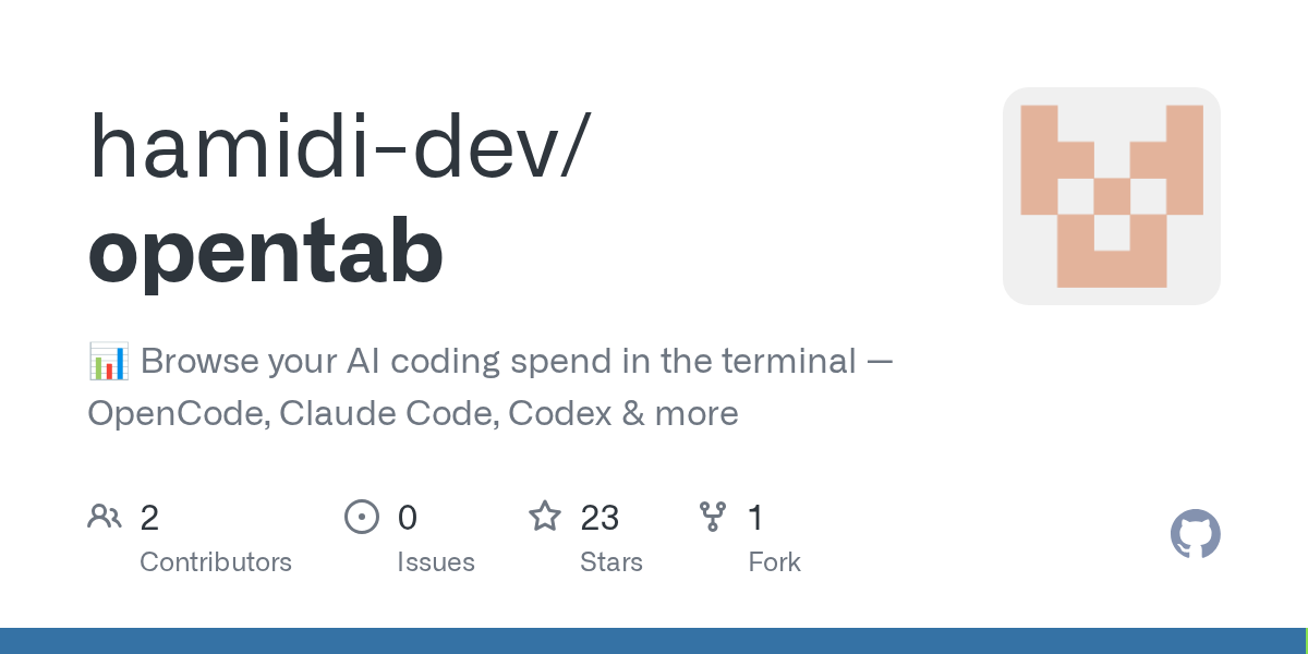 Show HN: OpenTab – a lazygit-style TUI for your AI token spend