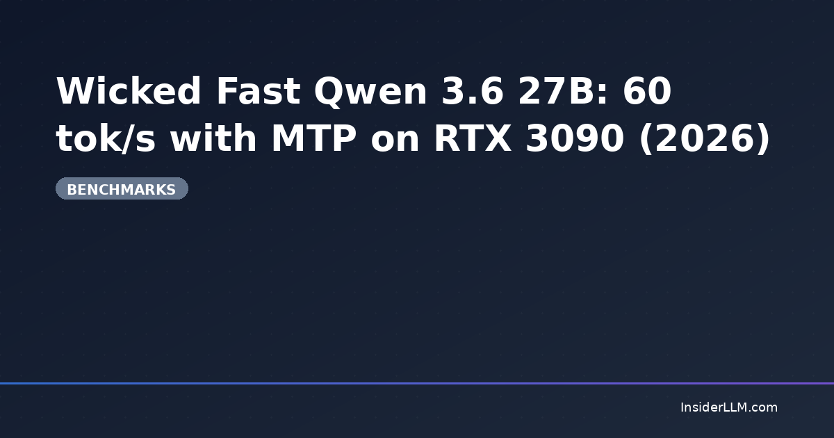 Wicked Fast Qwen 3.6 27B: 60 tok/s with MTP on RTX 3090 (2026) | InsiderLLM