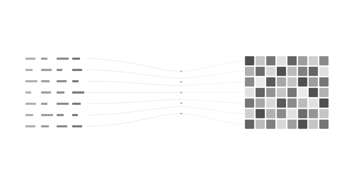 Abstract compilation flow: code tokens converging into neural network weight matrices