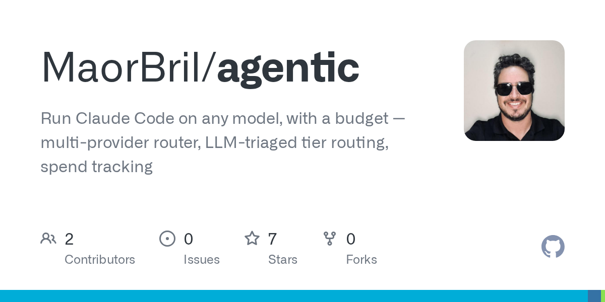 Show HN: Agentic – Run Claude Code on different models with routing and budgets
