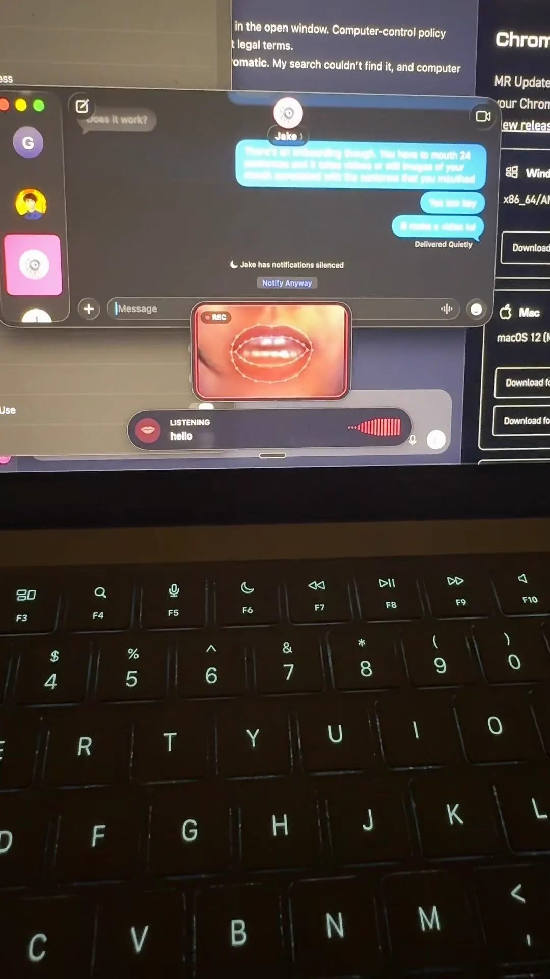Lipflow: Silent Lip-Reading Dictation on Mac