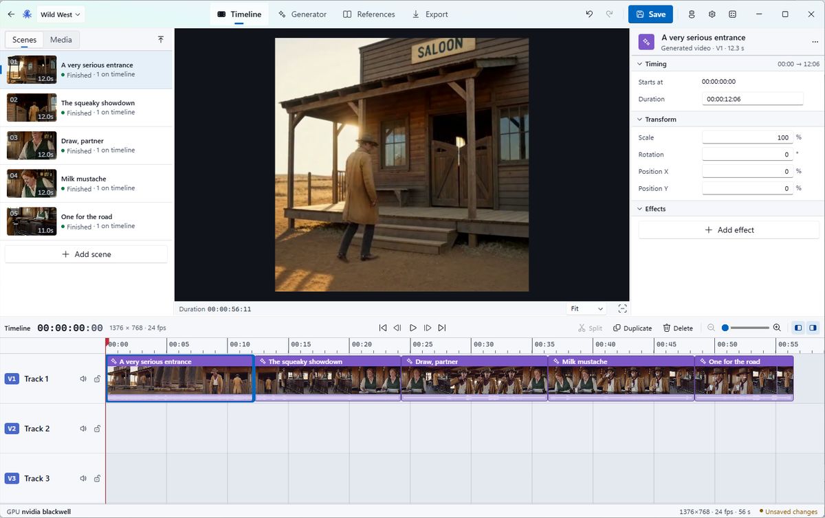 Slopus desktop AI video workspace screenshot