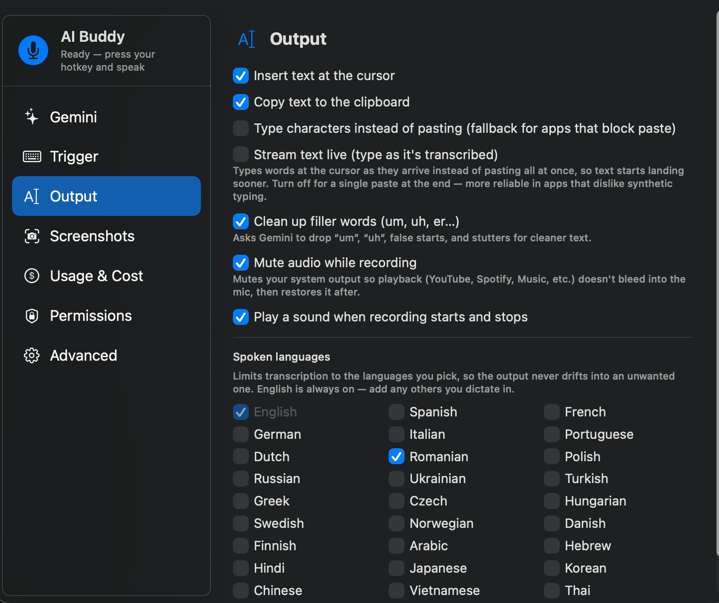 AI Buddy app screenshot