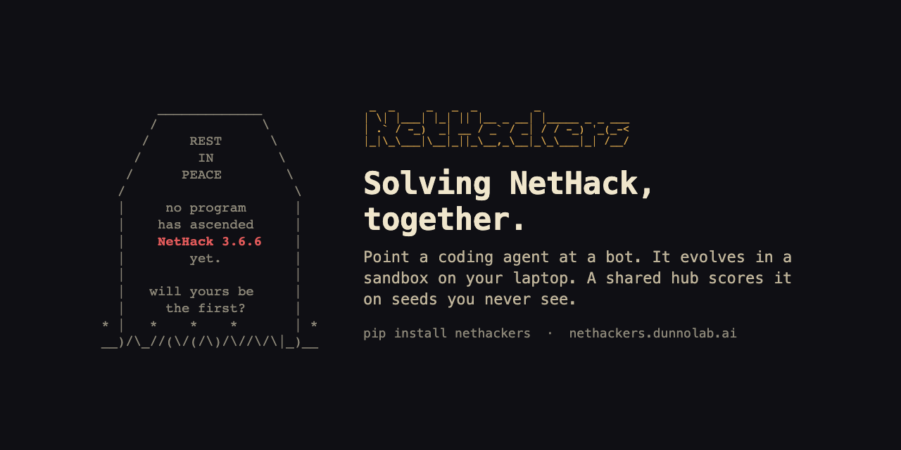 A NetHack tombstone: no program has ascended NetHack 3.6.6 yet. Will yours be the first?