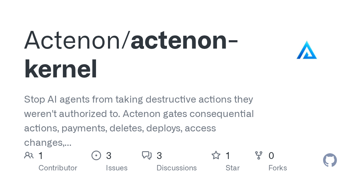 Actenon/actenon-kernel GitHub Repository