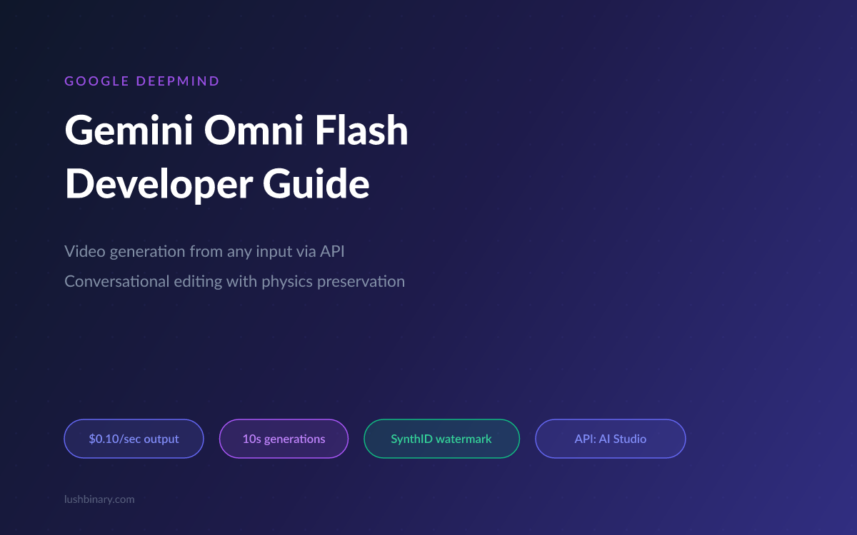 Gemini Omni Flash Developer Guide: API, Pricing & Video | Lushbinary