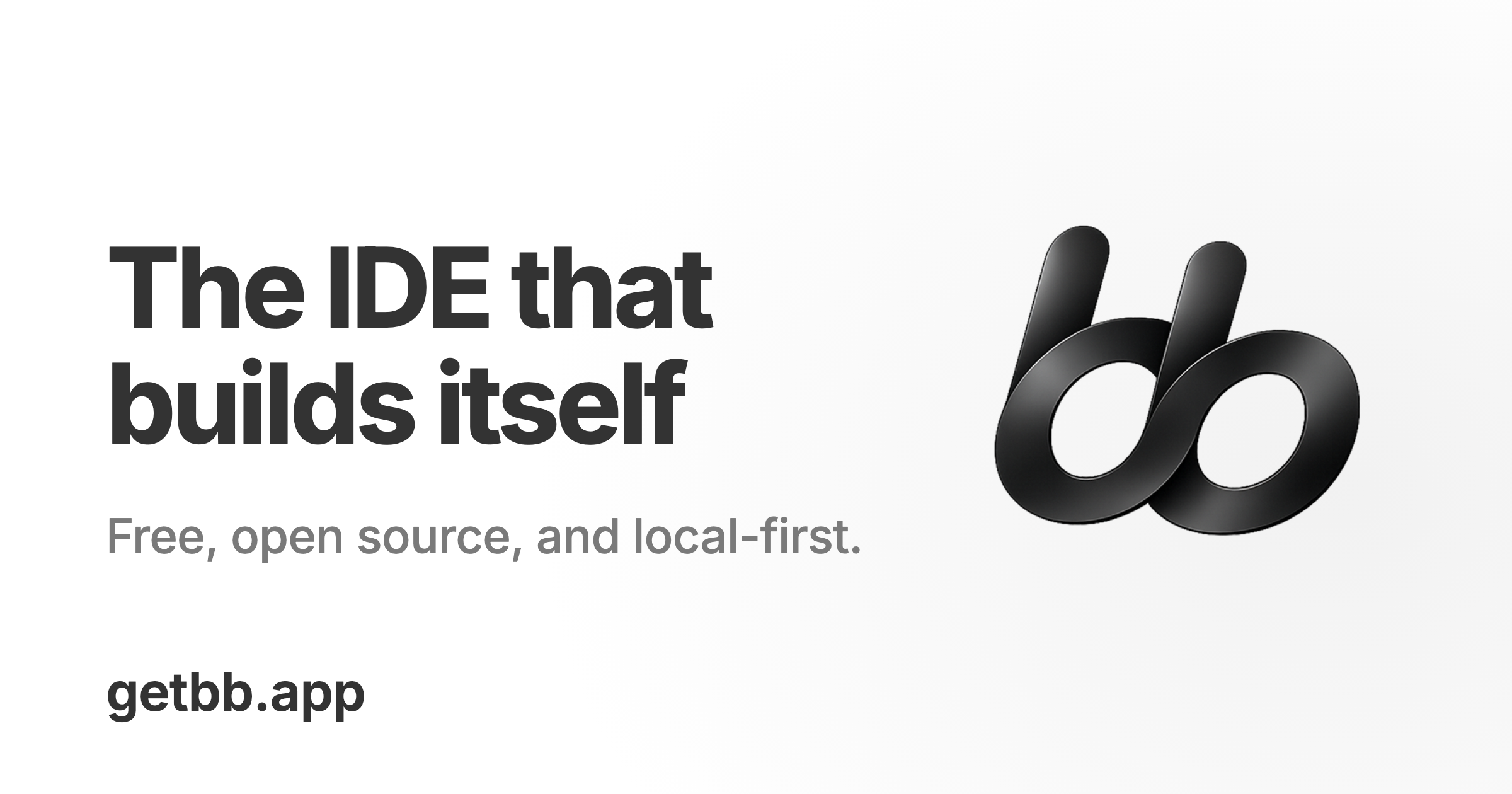 bb logo — The IDE that builds itself. Free, open source, and local-first.