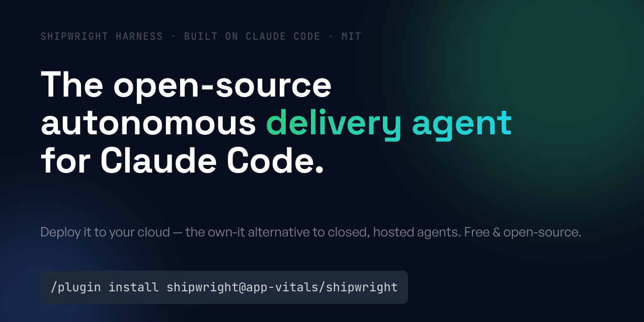 Shipwright Harness – open-source autonomous delivery agent for Claude Code (MIT)