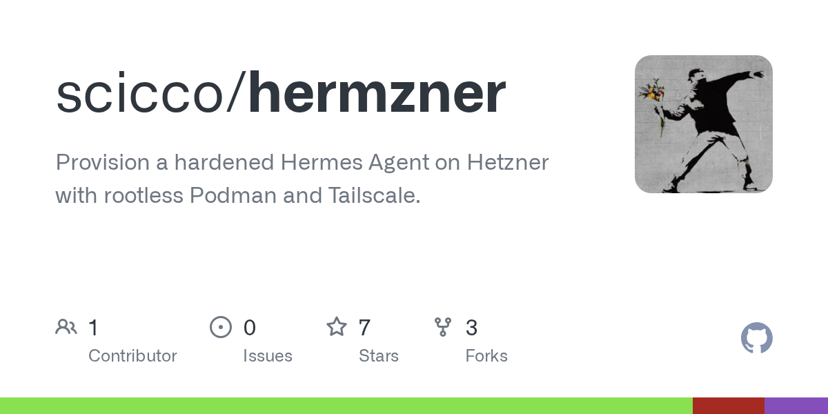 Show HN: Hermzner – Provisioning an Hardened Hermes Agent on Hetzner VPS