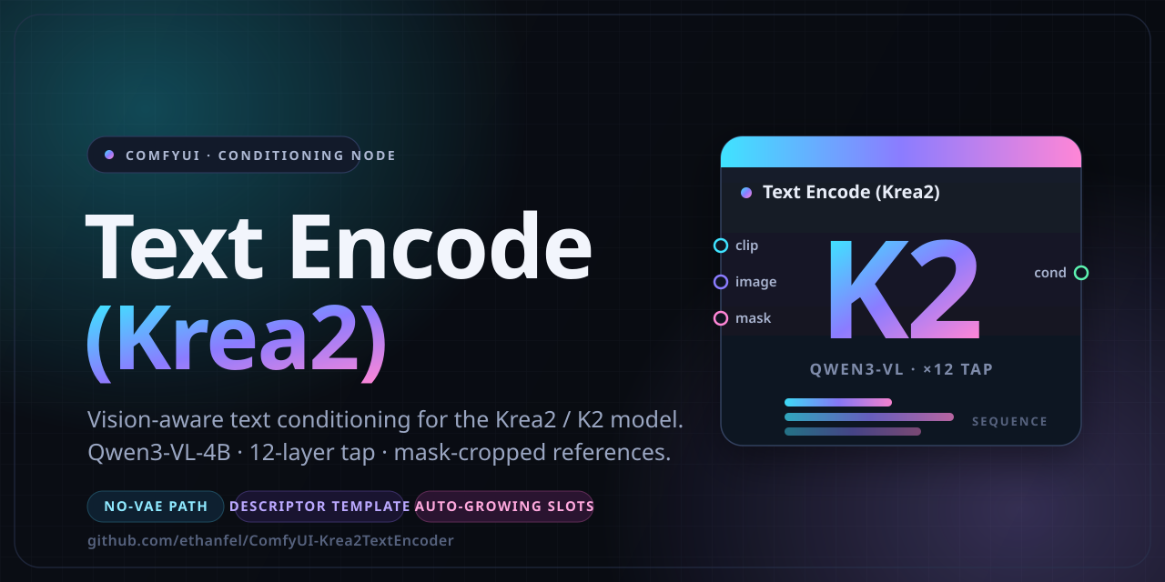 Social media banner for ComfyUI-Krea2TextEncoder