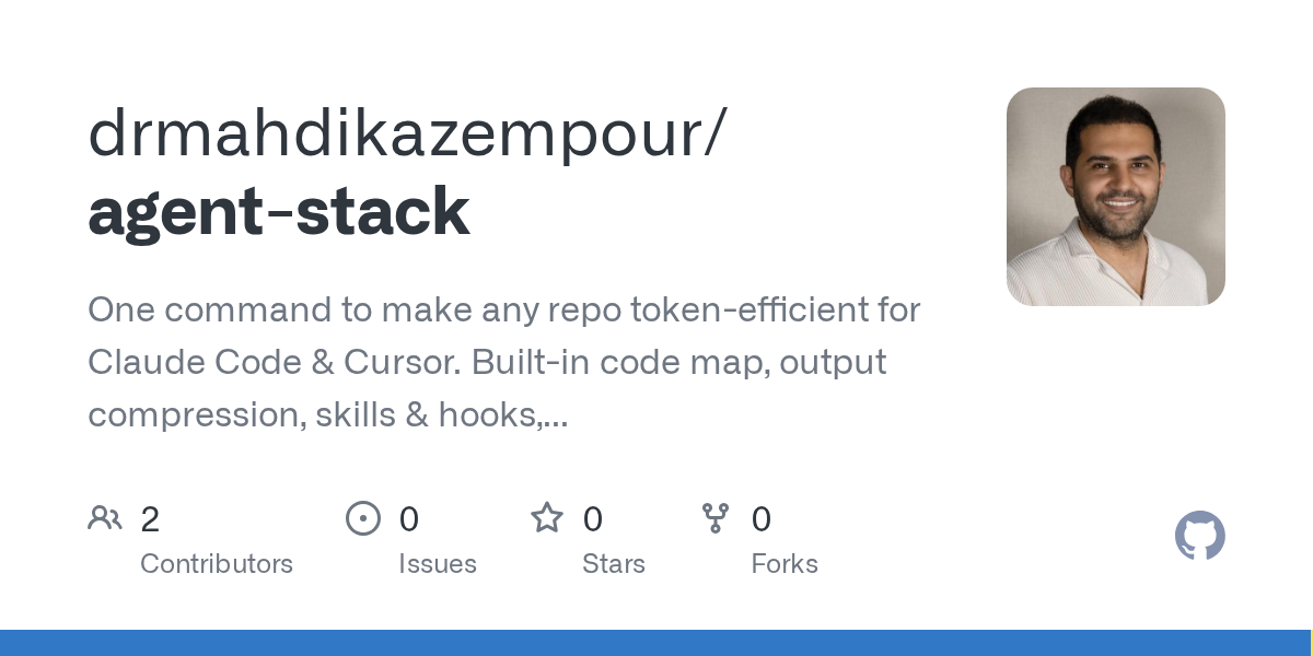 Agent-stack – one command to make any repo token-efficient for Claude Code
