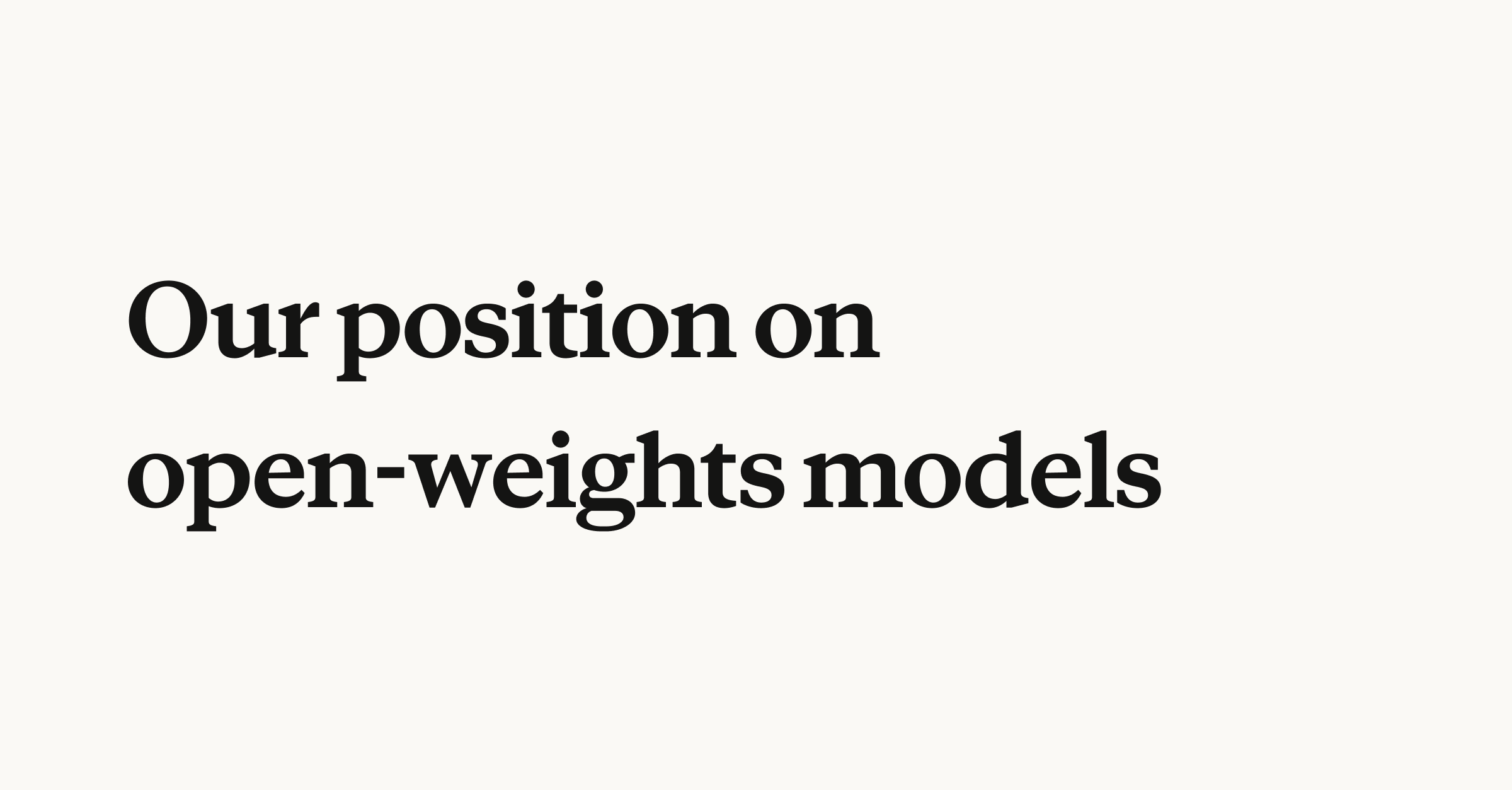 Our position on open-weights models | Anthropic