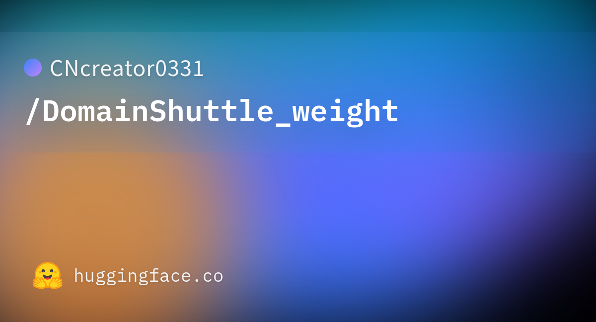 DomainShuttle Weights on Hugging Face