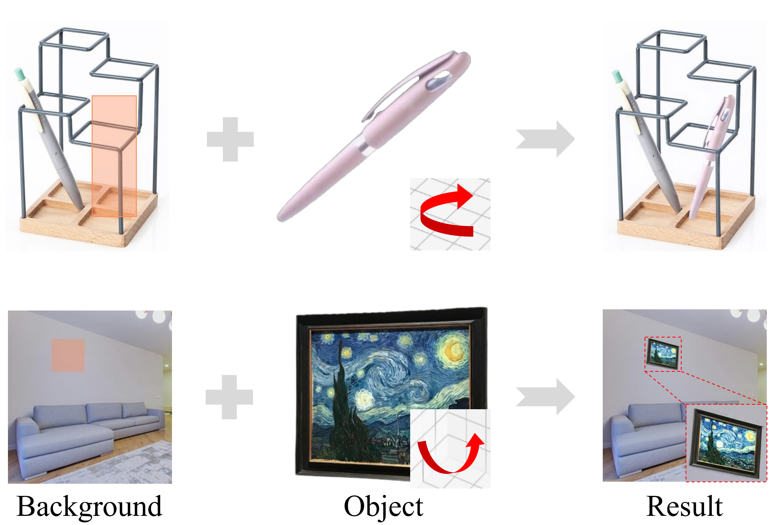 Teaser showing object insertion capabilities