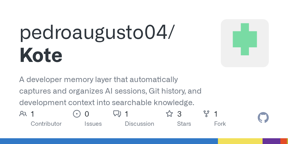 Show HN: Kote – Capture and reuse engineering context from AI chats and Git