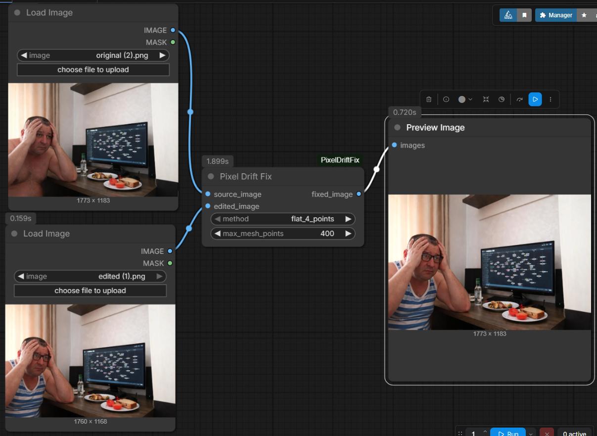 Example of ComfyUI workflow for PixelDriftFix