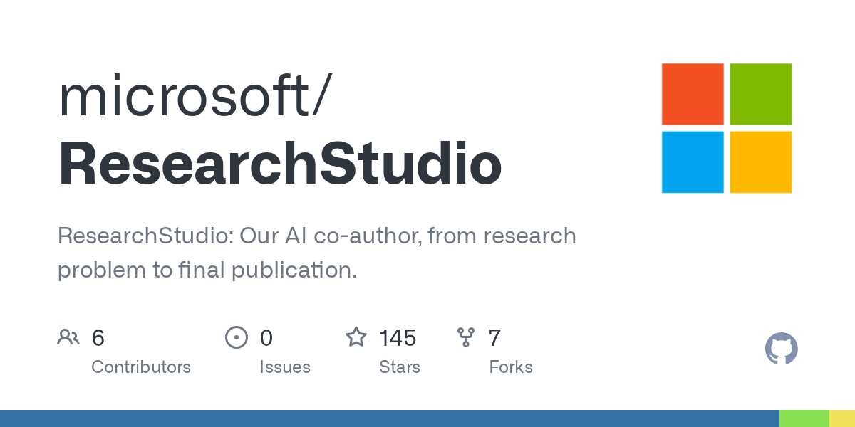 GitHub - microsoft/ResearchStudio