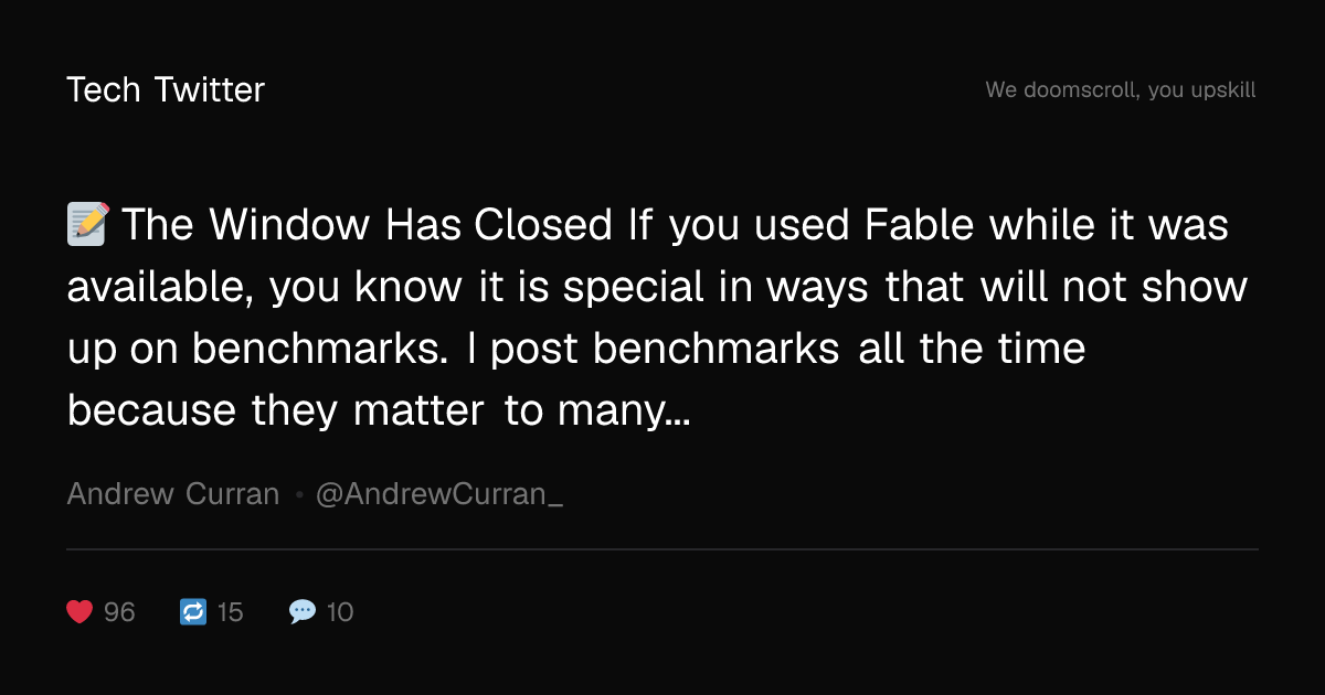 The Window Has Closed | Tech Twitter