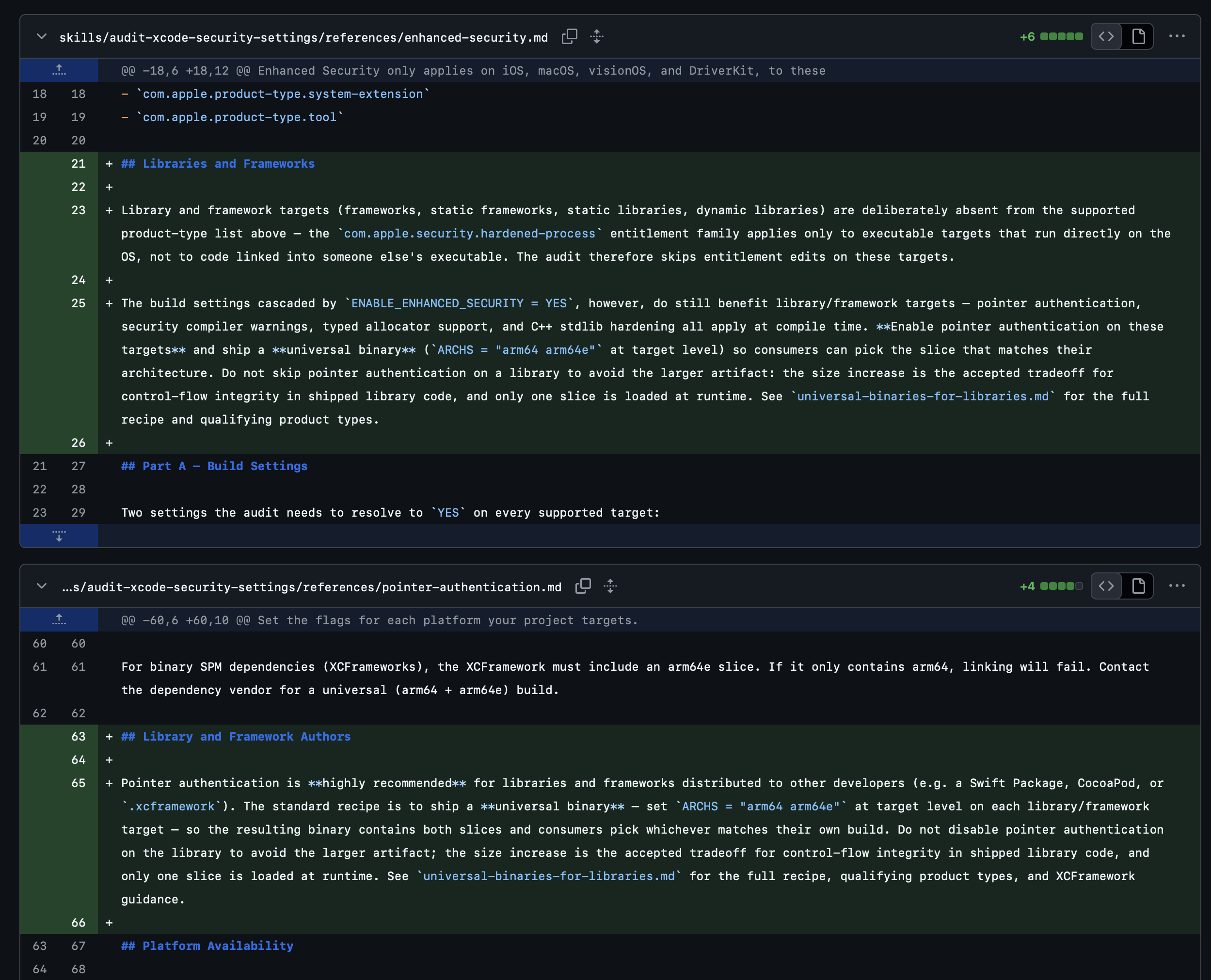 Screenshot showing updates to Xcode agent skills