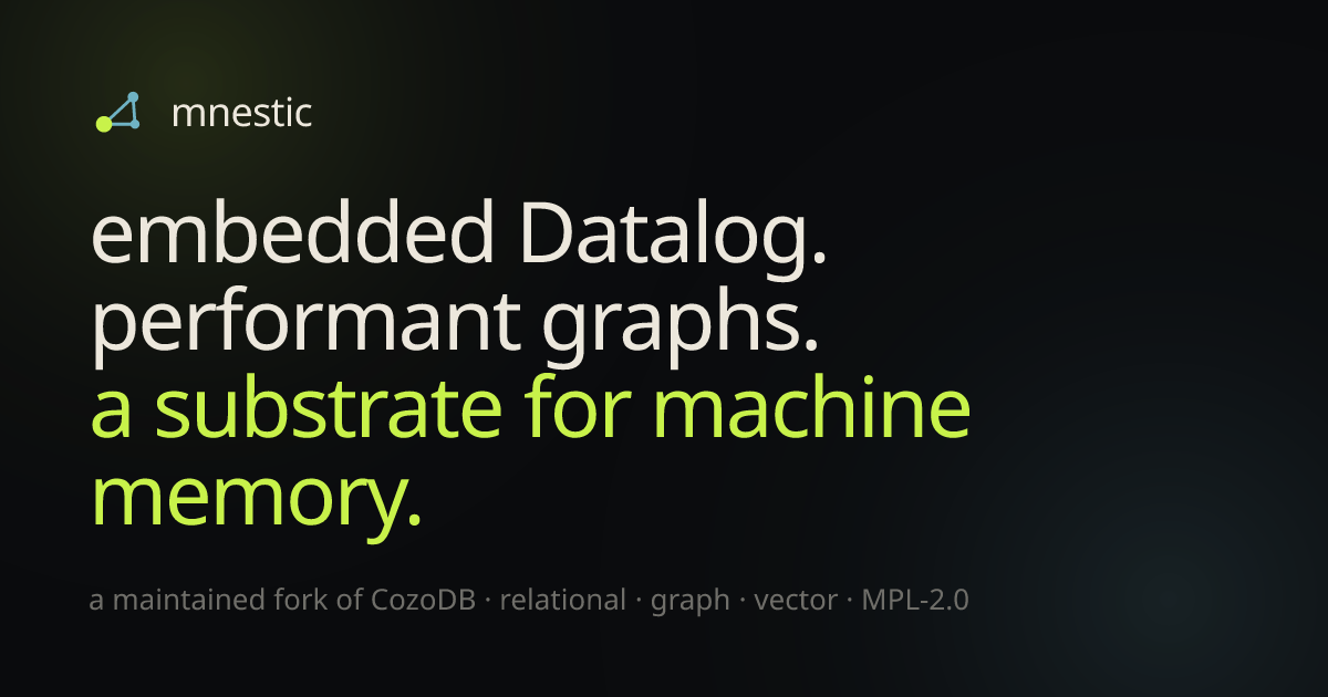 mnestic — a relational-graph-vector engine for machine memory