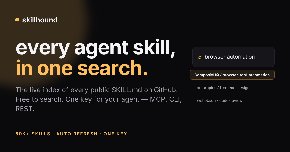 Skillhound: Give your AI access to every public SKILL.md